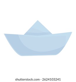 Barco de papel origami azul claro flutuando na água