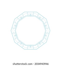 Light blue ornamental circular pattern on white background. Card template design. Vector illustration.