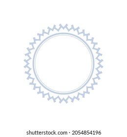 Patrón circular ornamental azul claro sobre fondo blanco. Diseño de plantilla de tarjeta. Marco vectorial decorativo.