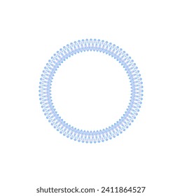 Patrón circular ornamental azul claro sobre fondo blanco. Diseño de plantilla de tarjeta. Marco vectorial decorativo.