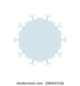 Light blue ornamental round pattern on white background. Card template design. Vector illustration.