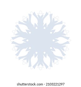 Light blue ornamental round pattern on white background. Card template design. Vector illustration.