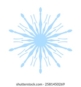 Light blue ornamental round pattern on white background. Card template design. Vector illustration.