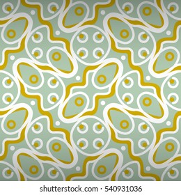 Light blue ornamental seamless pattern in liner style. Classic design. Plain mosaic repeatable backdrop.