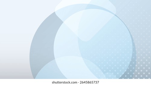 Light Blue Overlapping Circles and Dots Gradient Background, Modern and Minimalist Design for Digital Projects, Soft Pastel Tones, Abstract Presentation Template, Artistic Layout 175