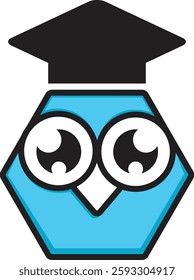 light blue owl icon with a modern minimalist creative design. A symbol of brightness, intelligence and professionalism. Suitable for brand, business and corporate product identities