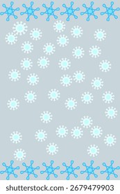 Light blue page with snowflake border, perfect for notebook pages, greeting cards and winter stationery
