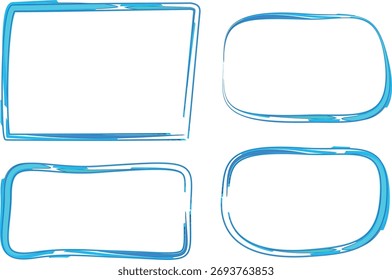 Pintura azul claro Líneas curvas abstractas coloridas Marcos Formas