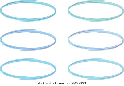 light blue palette artwork ellipses set vector