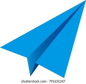 Light blue paper aeroplane vector icon.