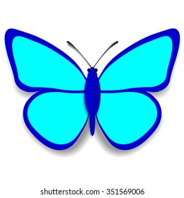 A light blue paper butterfly