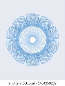 Light blue passport money rosette. Vector Illustration. Detailed.
