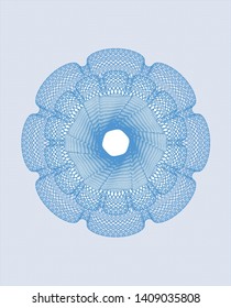 Light blue passport money rosette. Vector Illustration. Detailed.