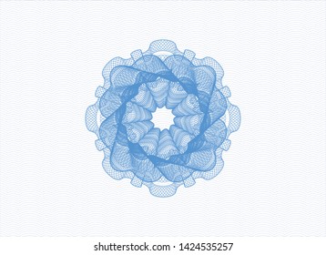 Light blue passport money rosette. Vector Illustration. Detailed.