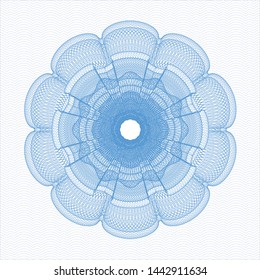 Light blue passport money rosette. Vector Illustration. Detailed.