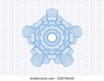 Light blue passport money rosette. Vector Illustration. Detailed.