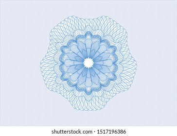 Light blue passport money rosette. Vector Illustration. Detailed.