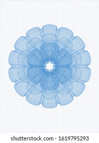 Light blue passport money rosette. Vector Illustration. Detailed.