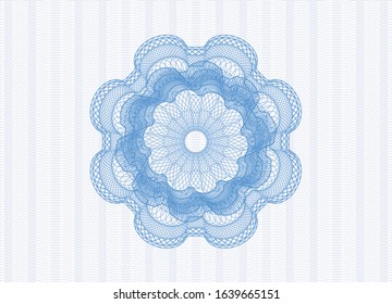 Light blue passport money rosette. Vector Illustration. Detailed.