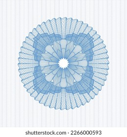 Light blue passport money rosette. Vector Illustration. Detailed. 