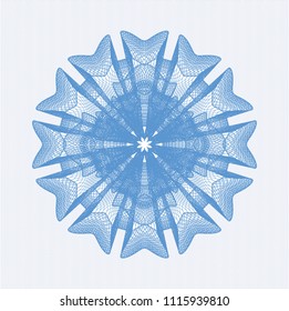 Light blue passport money style rossete