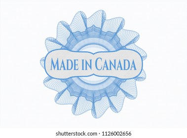 Light Blue Passport Money Style Rossete With Text Made In Canada Inside