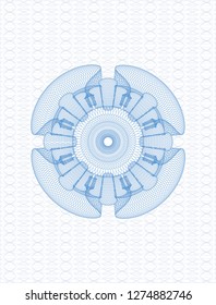 Light blue passport money style rosette