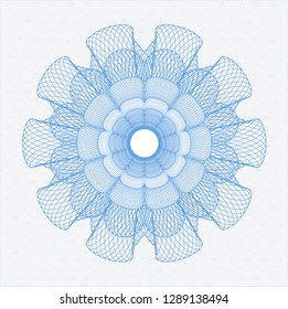 Light blue passport money style rosette