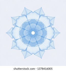 Light blue passport money style rosette