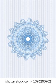 Light blue passport money style rosette. Vector Illustration. Detailed.