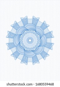 Light blue passport money style rosette. Vector Illustration. Detailed.