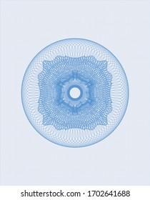 Light blue passport money style rosette. Vector Illustration. Detailed. 