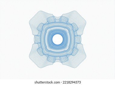 Light blue passport money style rosette. Vector Illustration. Detailed. 