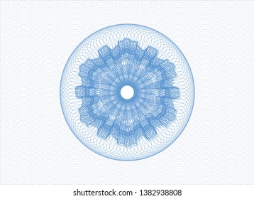 Light blue passport rosette. Vector Illustration. Detailed.