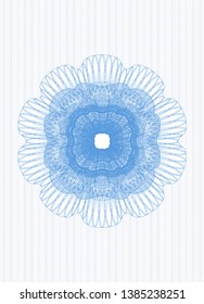 Light blue passport rosette. Vector Illustration. Detailed.