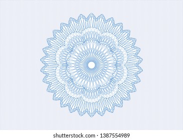 Light blue passport rosette. Vector Illustration. Detailed.