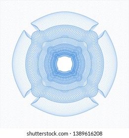 Light blue passport rosette. Vector Illustration. Detailed.