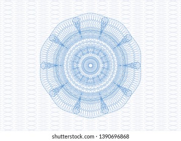 Light blue passport rosette. Vector Illustration. Detailed.