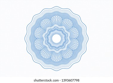 Light blue passport rosette. Vector Illustration. Detailed.