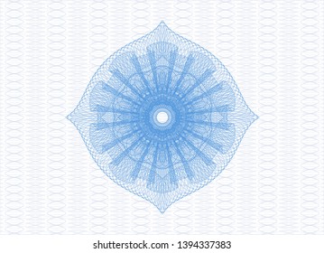 Light blue passport rosette. Vector Illustration. Detailed.