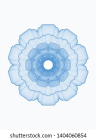 Light blue passport rosette. Vector Illustration. Detailed.