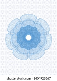 Light blue passport rosette. Vector Illustration. Detailed.