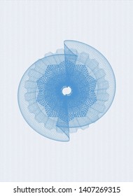Light blue passport rosette. Vector Illustration. Detailed.