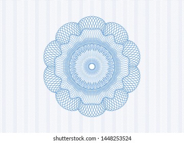 Light blue passport rosette. Vector Illustration. Detailed.