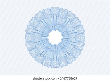 Light blue passport rosette. Vector Illustration. Detailed.