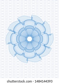 Light blue passport rosette. Vector Illustration. Detailed.