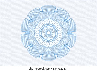 Light blue passport rosette. Vector Illustration. Detailed.