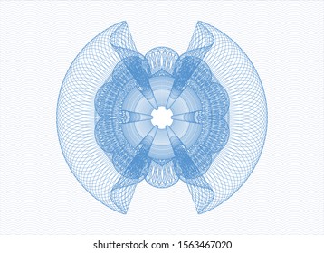 Light blue passport rosette. Vector Illustration. Detailed.