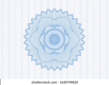Light blue passport rosette. Vector Illustration. Detailed.