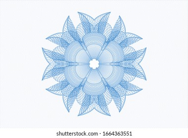 Light blue passport rosette. Vector Illustration. Detailed.